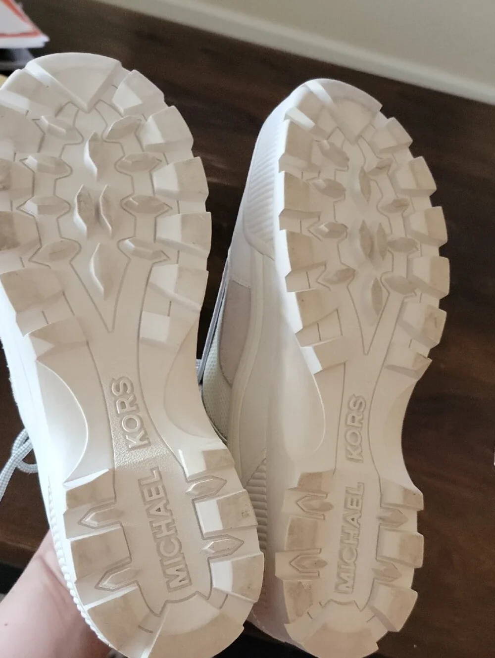 NIB Michael Kors Brooke Leather And  Scuba Trek Lace-Up Sneakers